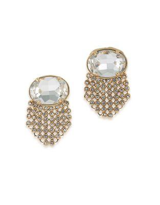 Carolee Clipped To Perfection Oval Cascade Button Clip Earrings