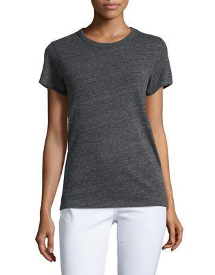 Bow And Drape Heathered Cotton-blend Tee