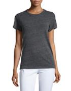 Bow And Drape Heathered Cotton-blend Tee