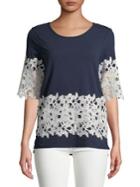 Ivanka Trump Embroidered Lace Top