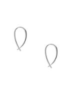 Lauren Ralph Lauren Belle Isle Silvertone Large Elongated Endless Hoop Earrings- 2.25 In.