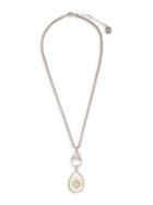 Vince Camuto Silvertone And Glass Stone Starburst Charm Pendant Necklace