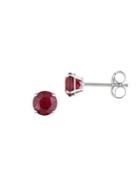 Sonatina Ruby And 14k White Gold Stud Earrings