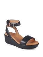Gentle Souls By Kenneth Cole Morrie Leather Platform Wedge Sandals