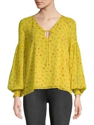 Highline Collective Floral Peasant-sleeve Blouse