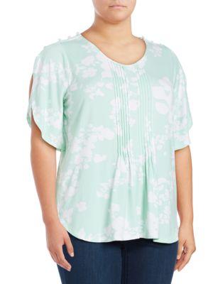 Chelsea & Theodore Floral Pintucked Top