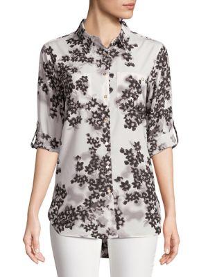 Calvin Klein Printed Hi-lo Blouse