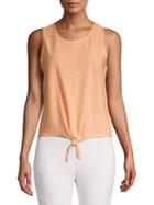 Marc New York Performance Knotted Front Mesh Top