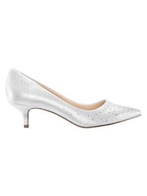 Nina Sawyer Rhinestone Kitten Heel Pumps