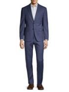 Calvin Klein Wool-blend Plaid Suit