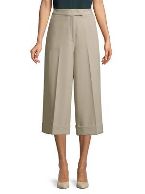 Anne Klein Crepe Cuffed Wide-leg Pants
