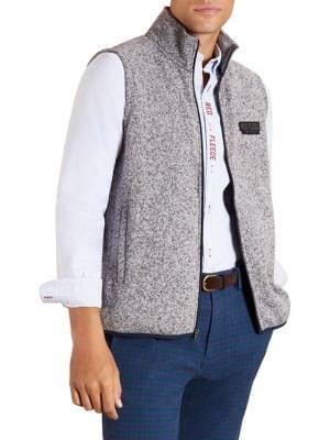 Brooks Brothers Red Fleece Stand-collar Full-zip Vest