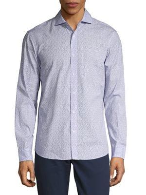 Black Brown Woven Button Front Shirt