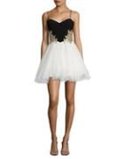 Blondie Nites Embroidered Two Tone Dress