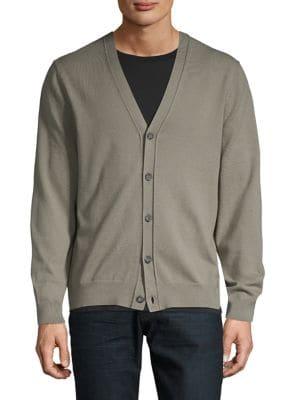 Black Brown V-neck Button Cardigan