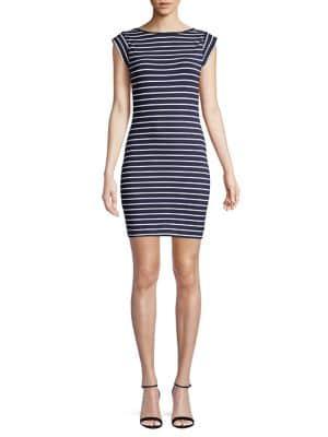 French Connection Striped Stretch Mini Bodycon Dress