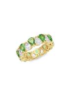 Sonatina 14k Yellow Gold, Tsavorite & White Sapphire Eternity Band Ring