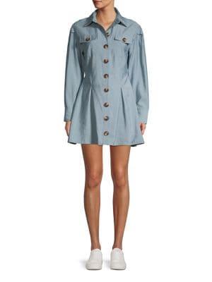 Cmeo Collective Long-sleeve Button-front Dress