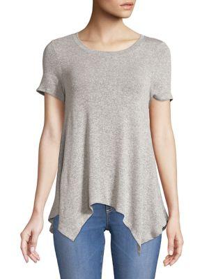 Design Lab Lord & Taylor Sharkbite Hem Tee