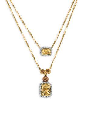 Le Vian Chocolatier Papaya, Vanilla And Chocolate Pendant Necklace