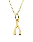 Lord & Taylor Wishbone 18k Gold-plated Sterling Silver Pendant Necklace