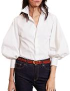 Lauren Ralph Lauren Bishop Sleeve Cotton Shirt