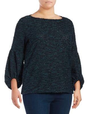 Vince Camuto Plus Plus Bubble-sleeve Top