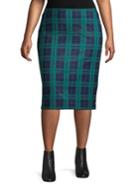 Lord & Taylor Plus Plaid Midi Skirt