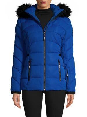 Guess Faux-fur Hooded Puffer Coat