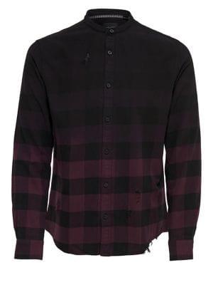 Only And Sons Faded Checked Button-down Shirt