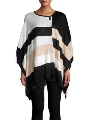 Calvin Klein Heathered Colorblock Poncho