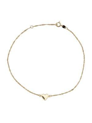 Lord & Taylor 14k Yellow Gold Heart Anklet