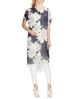 Vince Camuto Ethereal Dawn Floral-print Chiffon Tunic