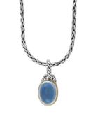 Effy Chalcedony, 18k Goldplated And Sterling Silver Oval Pendant Necklace