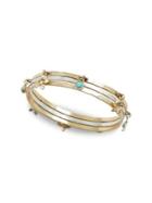 Lucky Brand Cowgirl California Flower Charm Bangle Bracelet