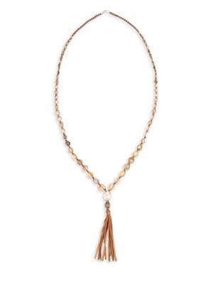 Chan Luu 13-15mm White Baroque Akoya Pearl, Mother-of-pearl, Multi-stone And Sterling Silver Necklace