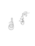 Lord & Taylor Thin Teardrop Swirl Forever Together Cubic Zirconia & Sterling Silver Earrings
