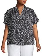 Calvin Klein Plus Plus Floral V-neck Top