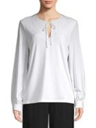 Karl Lagerfeld Paris Embroidered Long-sleeve Top