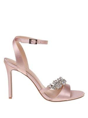 Jewel Badgley Mischka Merida Satin Stiletto Sandals