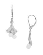 Lord & Taylor Diamond, 5 - 5.5mm Freshwater Pearl And Sterling Silver Drop Earrings