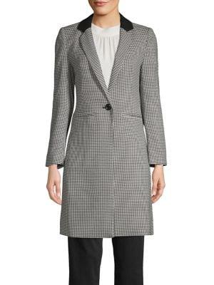 Vince Camuto Houndstooth Longline Jacket