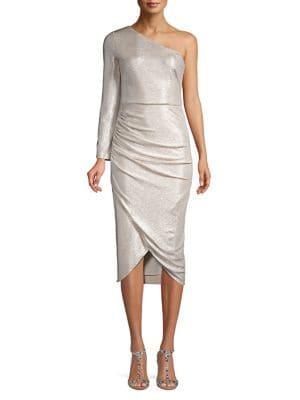 Aidan By Aidan Mattox One-shoulder Midi Sheath Dress