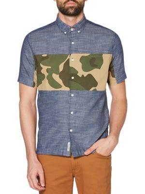 Original Penguin Short-sleee Twill Button-down Shirt
