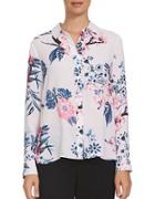 Cece Floral Printed Long-sleeve Blouse
