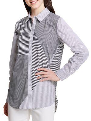 Calvin Klein Mixed-stripe Hi-lo Shirt