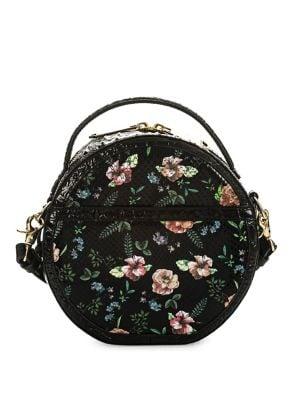 Brahmin Lane Floral Embossed Leather Crossbody Circle Bag