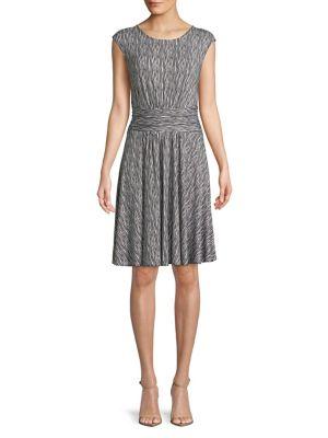 Context Printed Cap-sleeve Dress