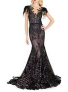 Mac Duggal Lace Illusion Trumpet Gown