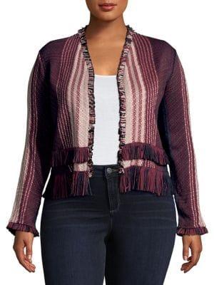 Nic+zoe Plus City Dreams Stripe Cardigan